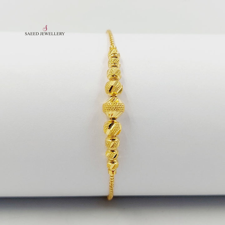 21K Gold Deluxe Balls Bracelet by Saeed Jewelry - Image 4