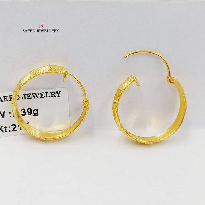 21K Gold Hoop Earrings by Saeed Jewelry - Image 3