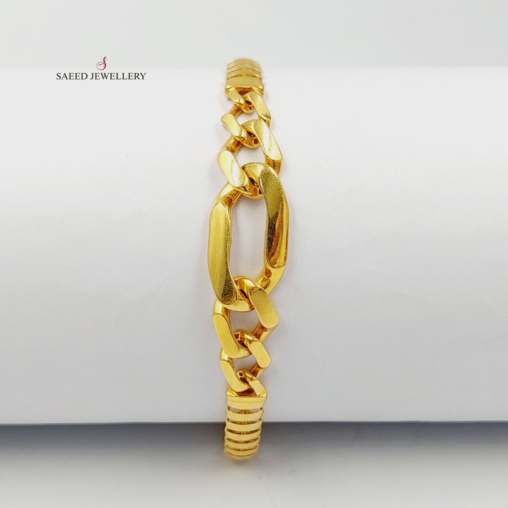 21K Gold Deluxe Cuban Links Bracelet by Saeed Jewelry - Image 2