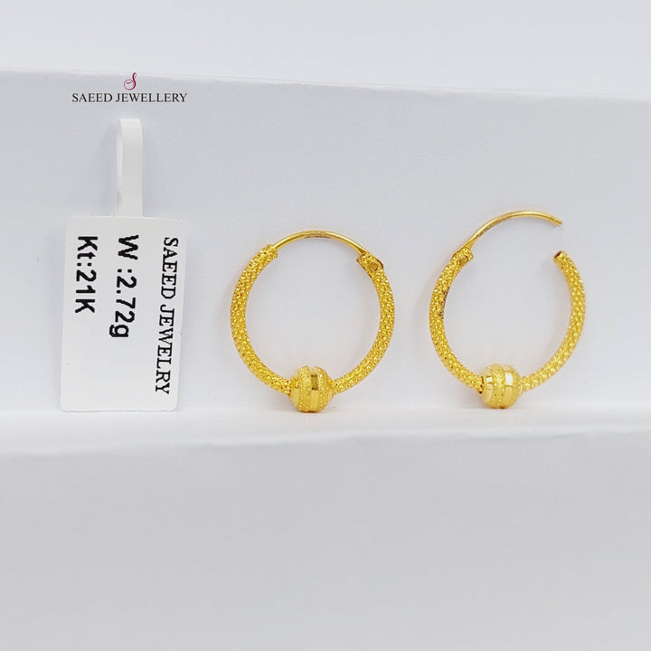 21K Gold Hoop Earrings by Saeed Jewelry - Image 2