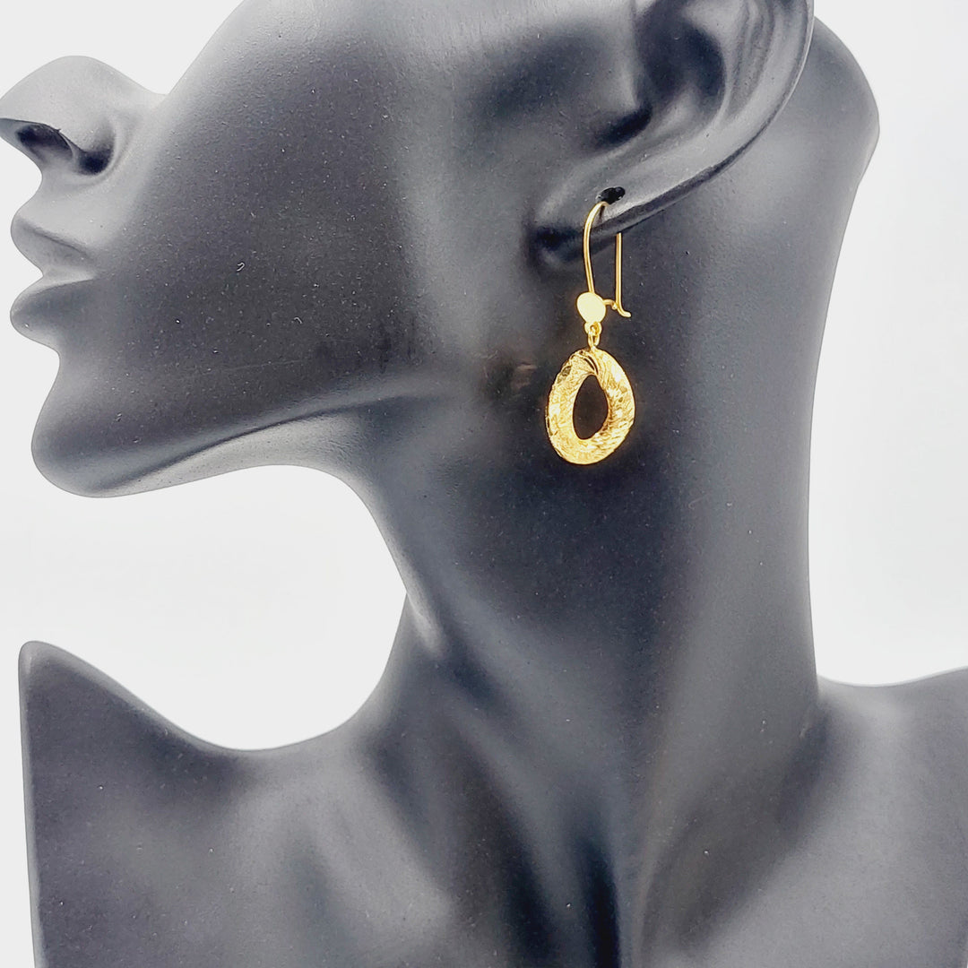 21K Gold Fancy Earrings by Saeed Jewelry - Image 4