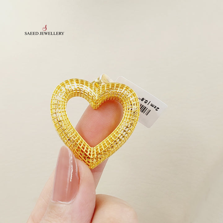 21K Gold Deluxe Heart Pendant by Saeed Jewelry - Image 2