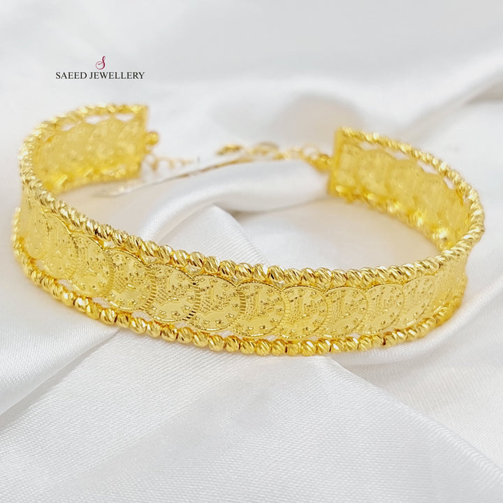 21K Gold One Range Eighths Bracelet by Saeed Jewelry - Image 8