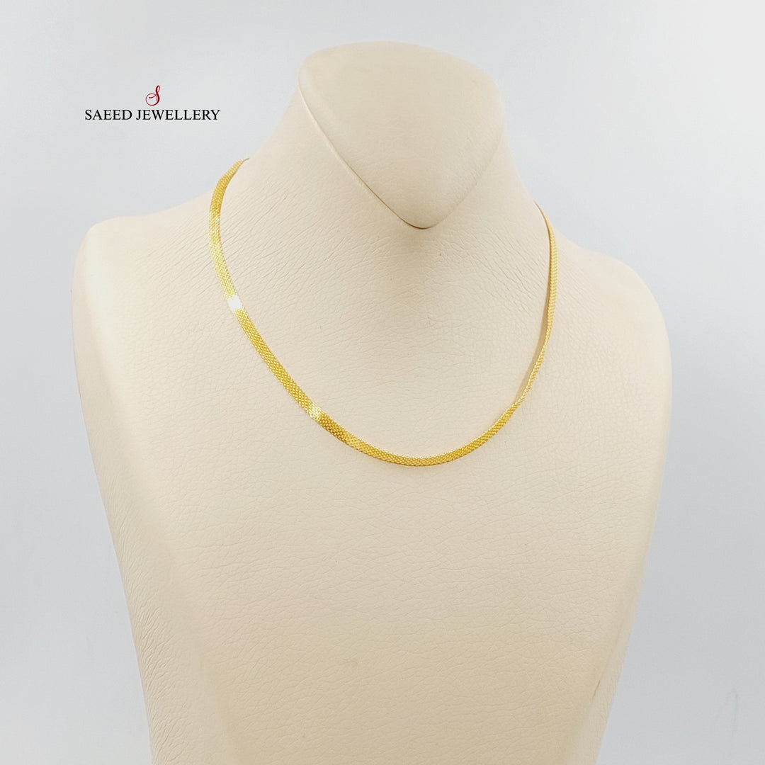 21K Gold 3.5mm Flat Chain 40cm | 15.7" by Saeed Jewelry - Image 3