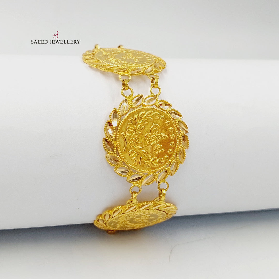 21K Gold Rashadi Leaf Bracelet by Saeed Jewelry - Image 1