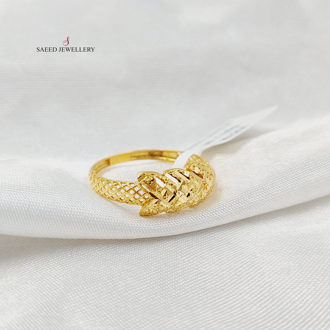 21K Gold Engraved Ring by Saeed Jewelry - Image 2