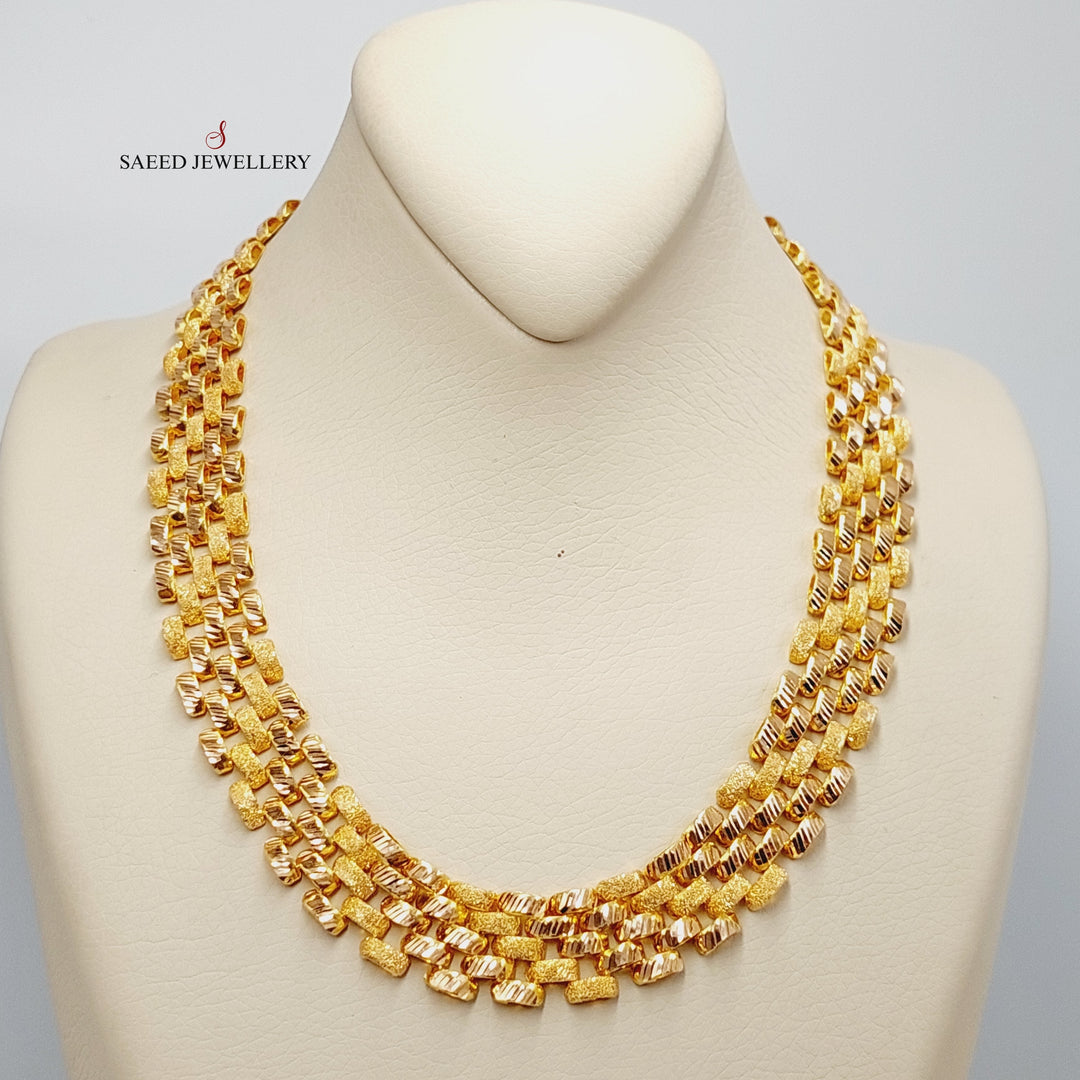 21K Gold Waves Necklace by Saeed Jewelry - Image 7