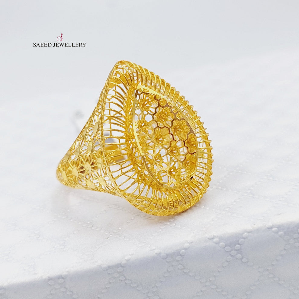 21K Gold Kuwaiti Ring by Saeed Jewelry - Image 12