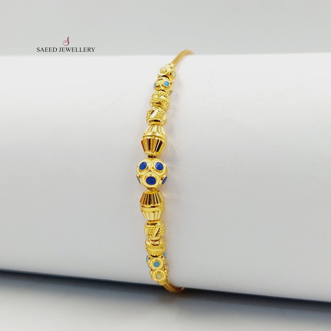 21K Gold Enameled Balls Bracelet by Saeed Jewelry - Image 1