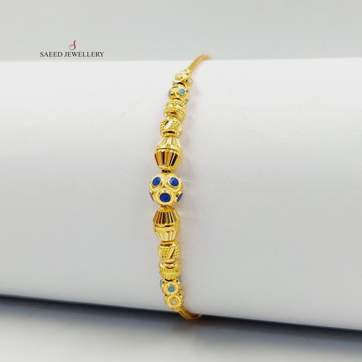 21K Gold Enameled Balls Bracelet by Saeed Jewelry - Image 1