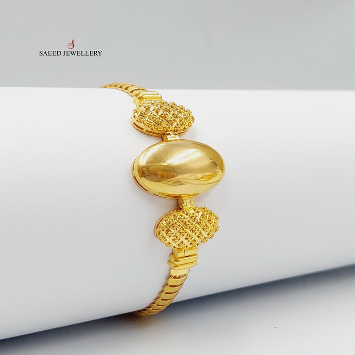 21K Gold Oval Bracelet by Saeed Jewelry - Image 9