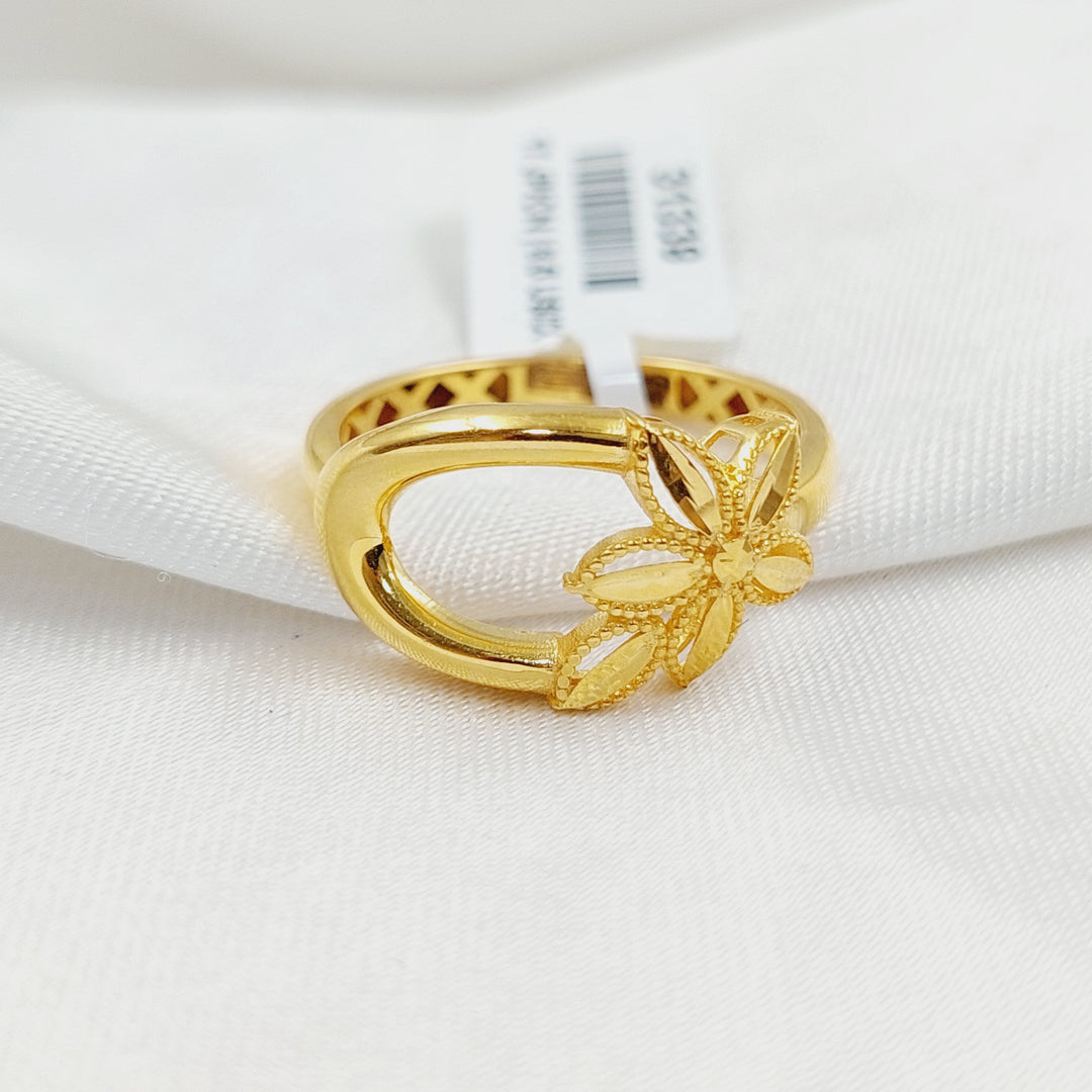 21K Gold Deluxe Leaf Ring by Saeed Jewelry - Image 3