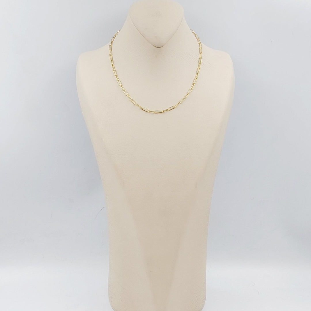 18K Gold 40cm Medium Thickness Paperclip Chain by Saeed Jewelry - Image 5