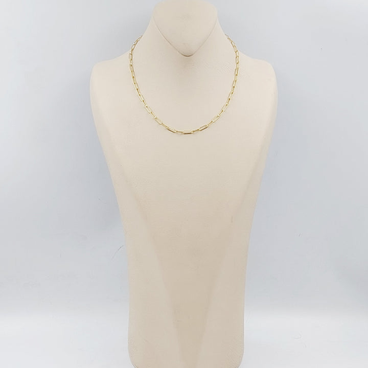 18K Gold 40cm Medium Thickness Paperclip Chain by Saeed Jewelry - Image 5