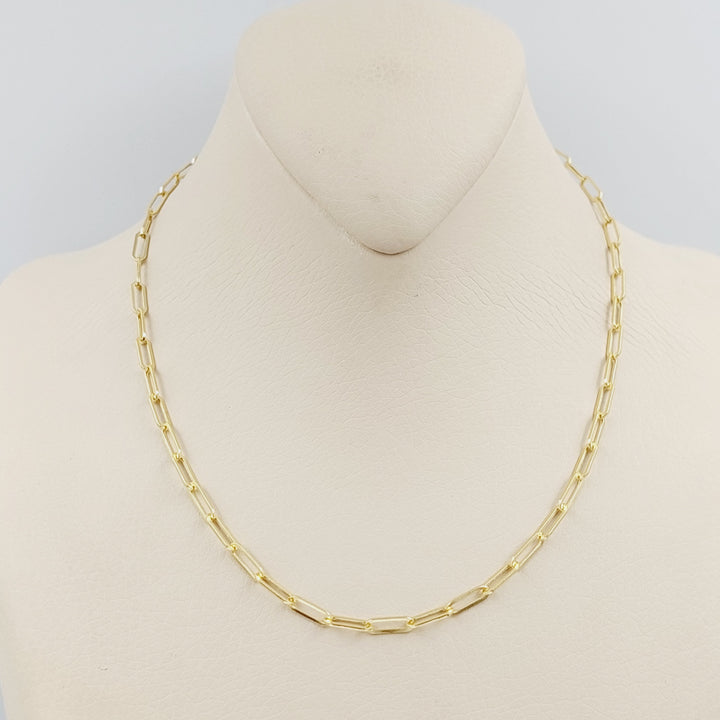 18K Gold 40cm Medium Thickness Paperclip Chain by Saeed Jewelry - Image 1