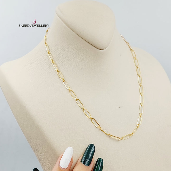 18K Gold 45cm Paperclip Chain by Saeed Jewelry - Image 2