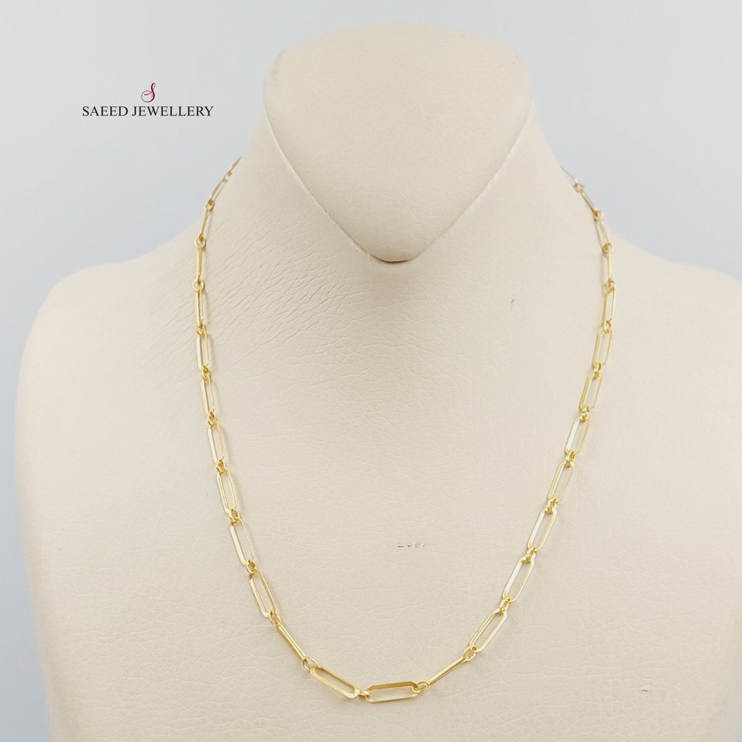 18K Gold 45cm Paperclip Chain by Saeed Jewelry - Image 1