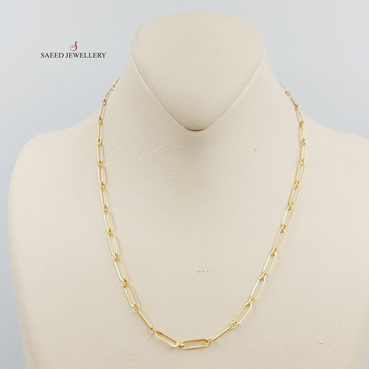 18K Gold 45cm Paperclip Chain by Saeed Jewelry - Image 1