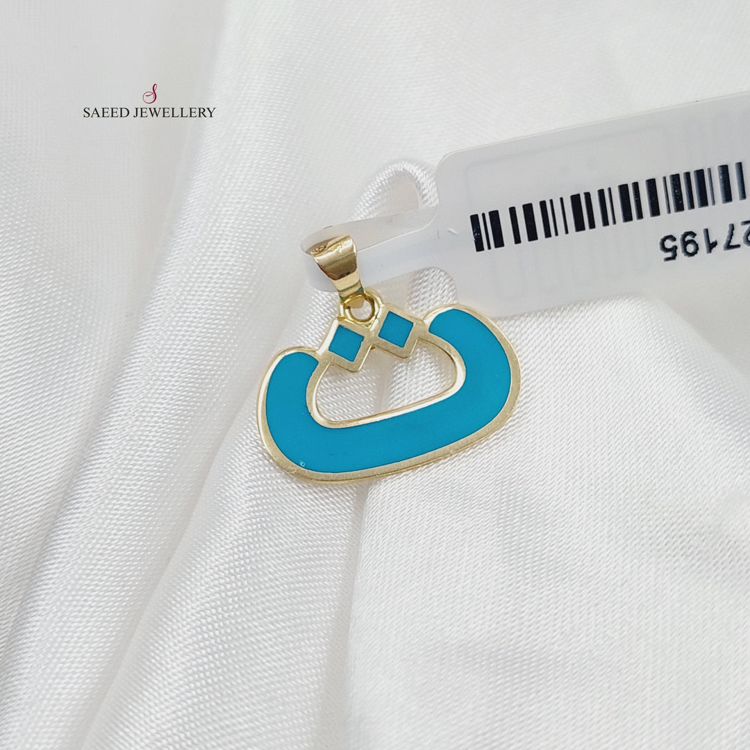 18K Gold Arabic Letter Pendant by Saeed Jewelry - Image 4