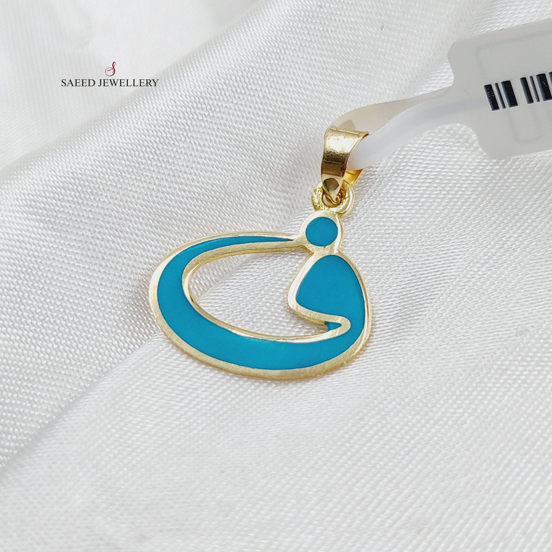 18K Gold Arabic Letter Pendant by Saeed Jewelry - Image 4