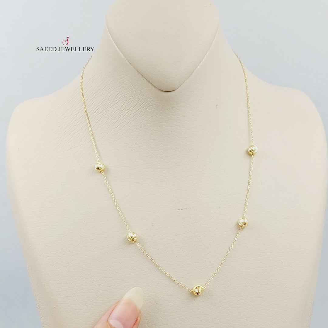 18K Gold Balls Necklace by Saeed Jewelry - Image 3