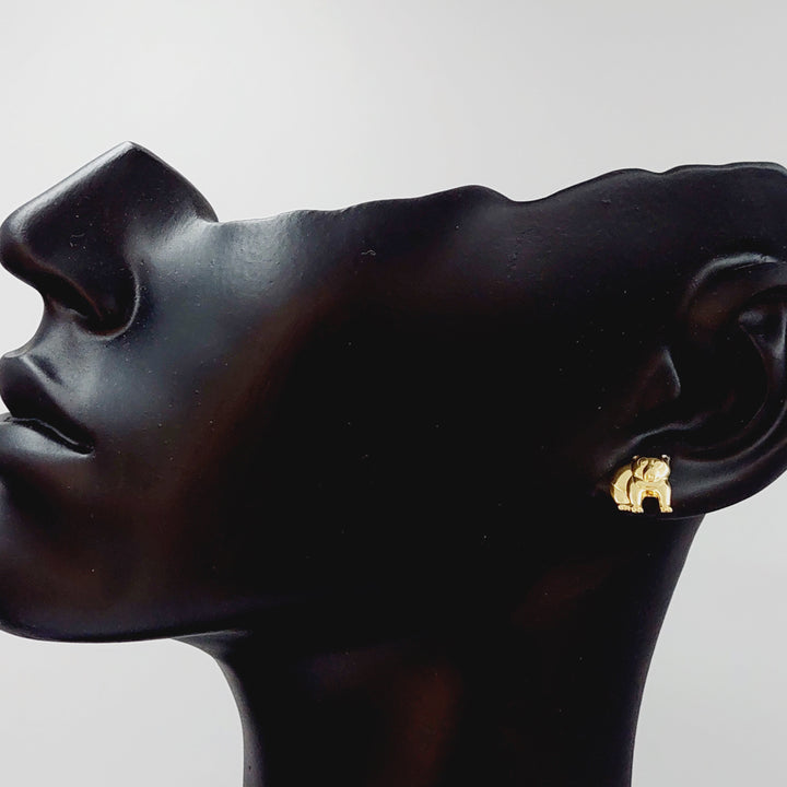 18K Gold Bear Earrings by Saeed Jewelry - Image 4