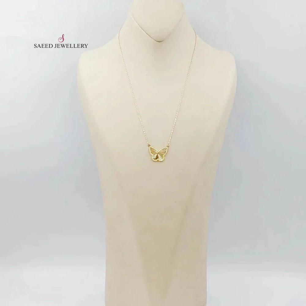 18K Gold Butterfly Necklace by Saeed Jewelry - Image 2