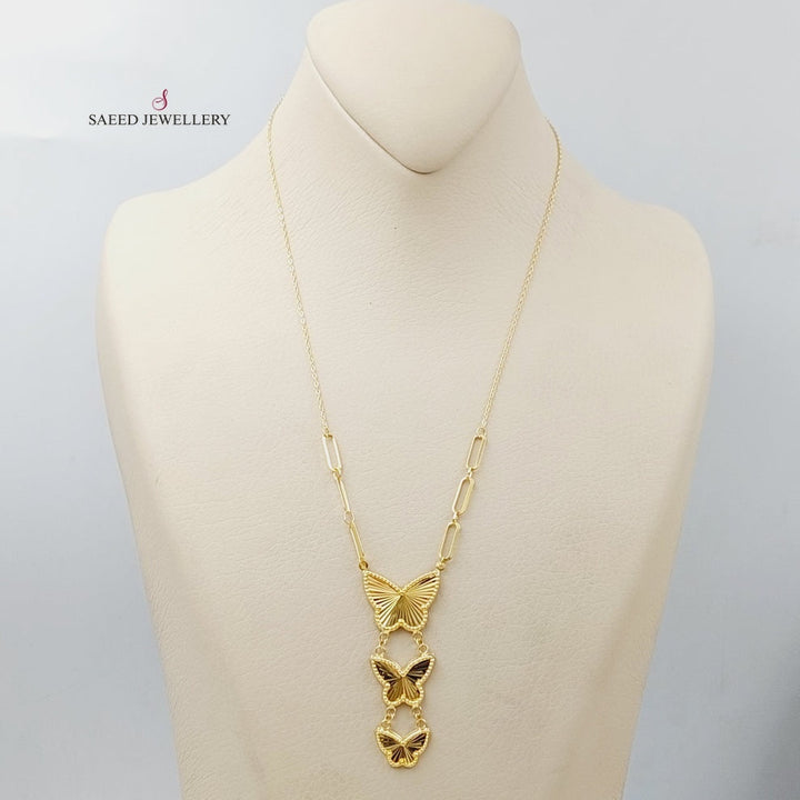 18K Gold Butterfly Necklace by Saeed Jewelry - Image 3