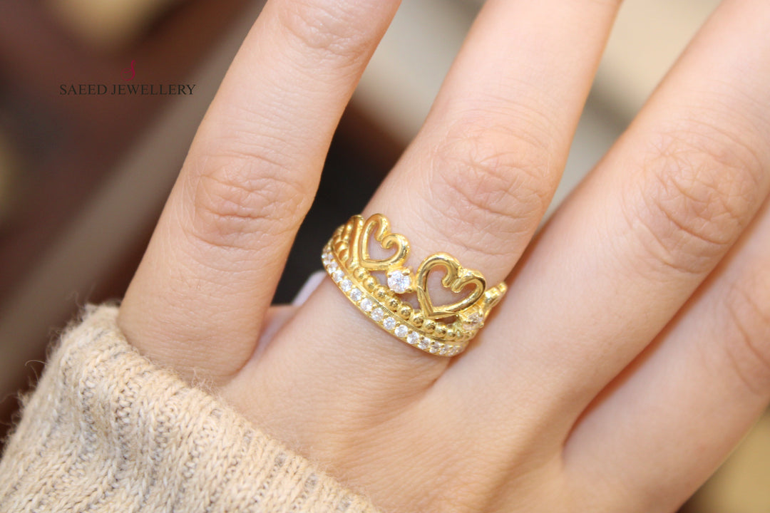 18K Gold Crown Wedding Ring by Saeed Jewelry - Image 10