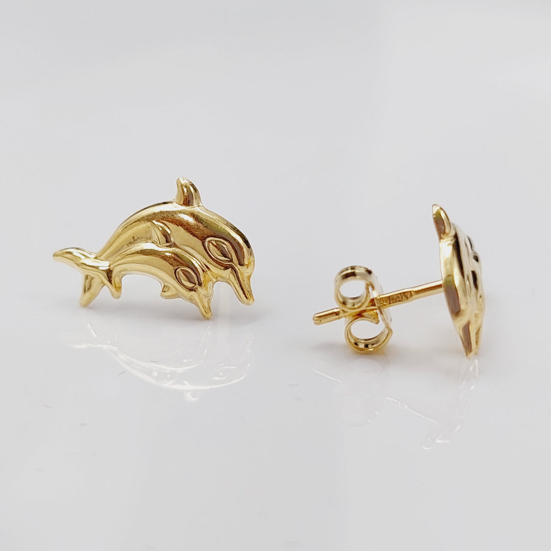 18K Gold Dolphin Earrings by Saeed Jewelry - Image 4