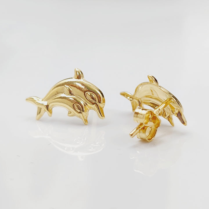 18K Gold Dolphin Earrings by Saeed Jewelry - Image 1