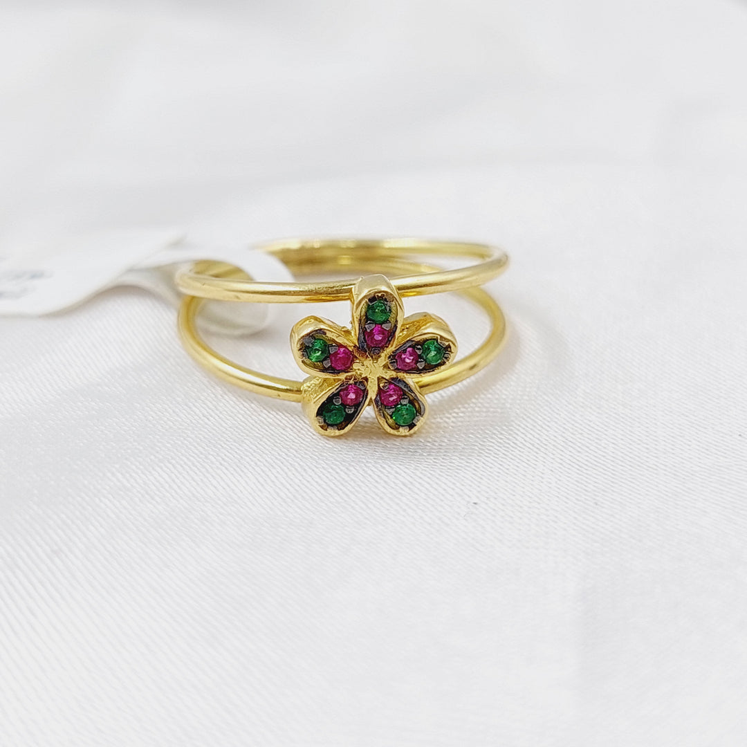 18K Gold Enamel Rose Ring by Saeed Jewelry - Image 3