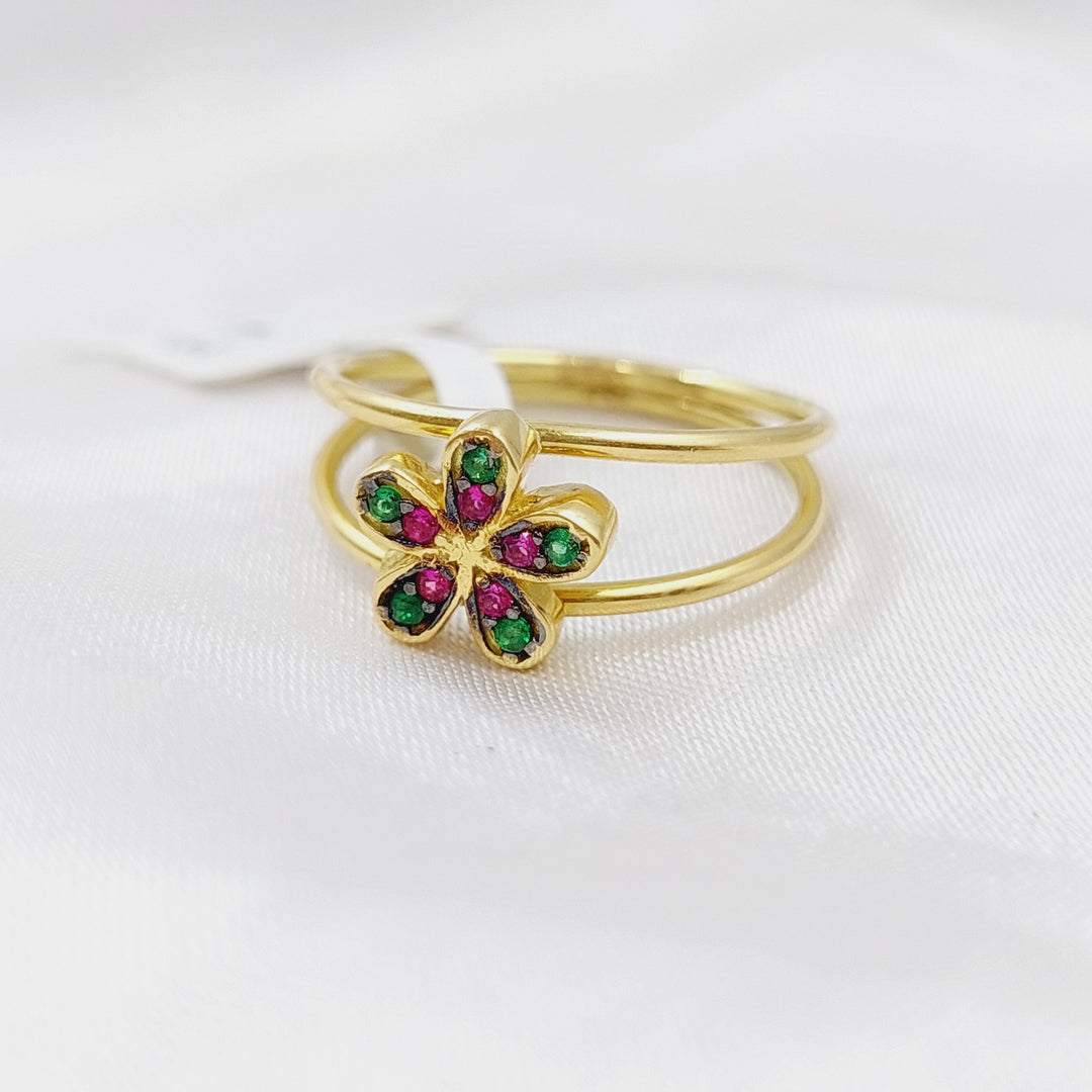 18K Gold Enamel Rose Ring by Saeed Jewelry - Image 4