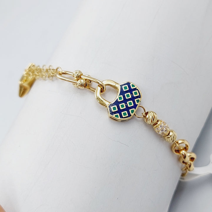 18K Gold Fancy Enamel Bracelet by Saeed Jewelry - Image 1