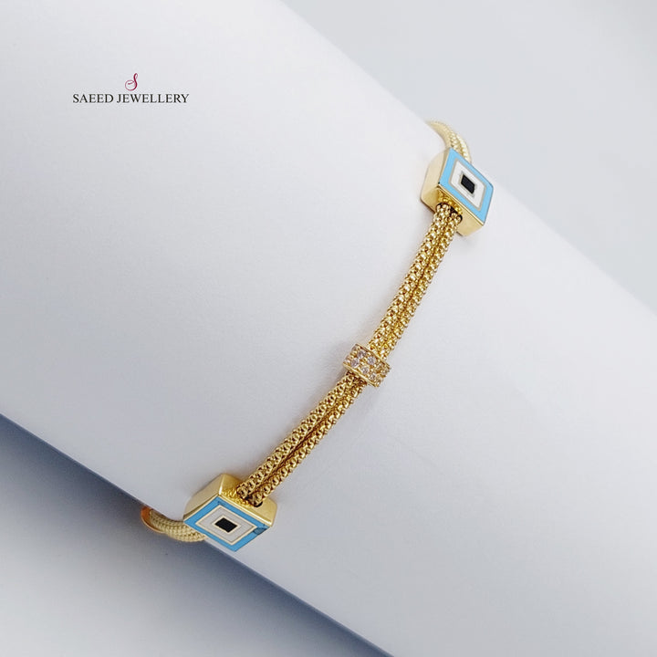 18K Gold Fancy Enamel Bracelet by Saeed Jewelry - Image 3