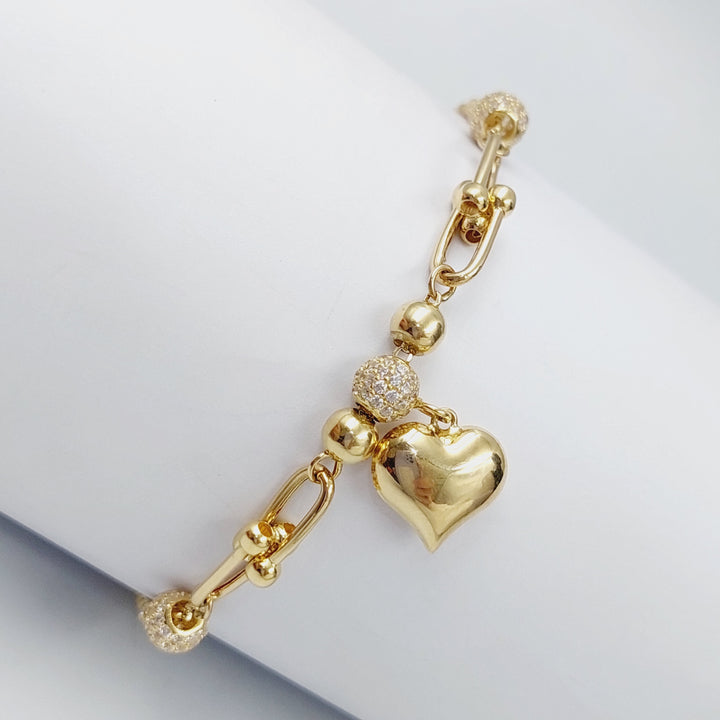 18K Gold Fancy Heart Bracelet by Saeed Jewelry - Image 4