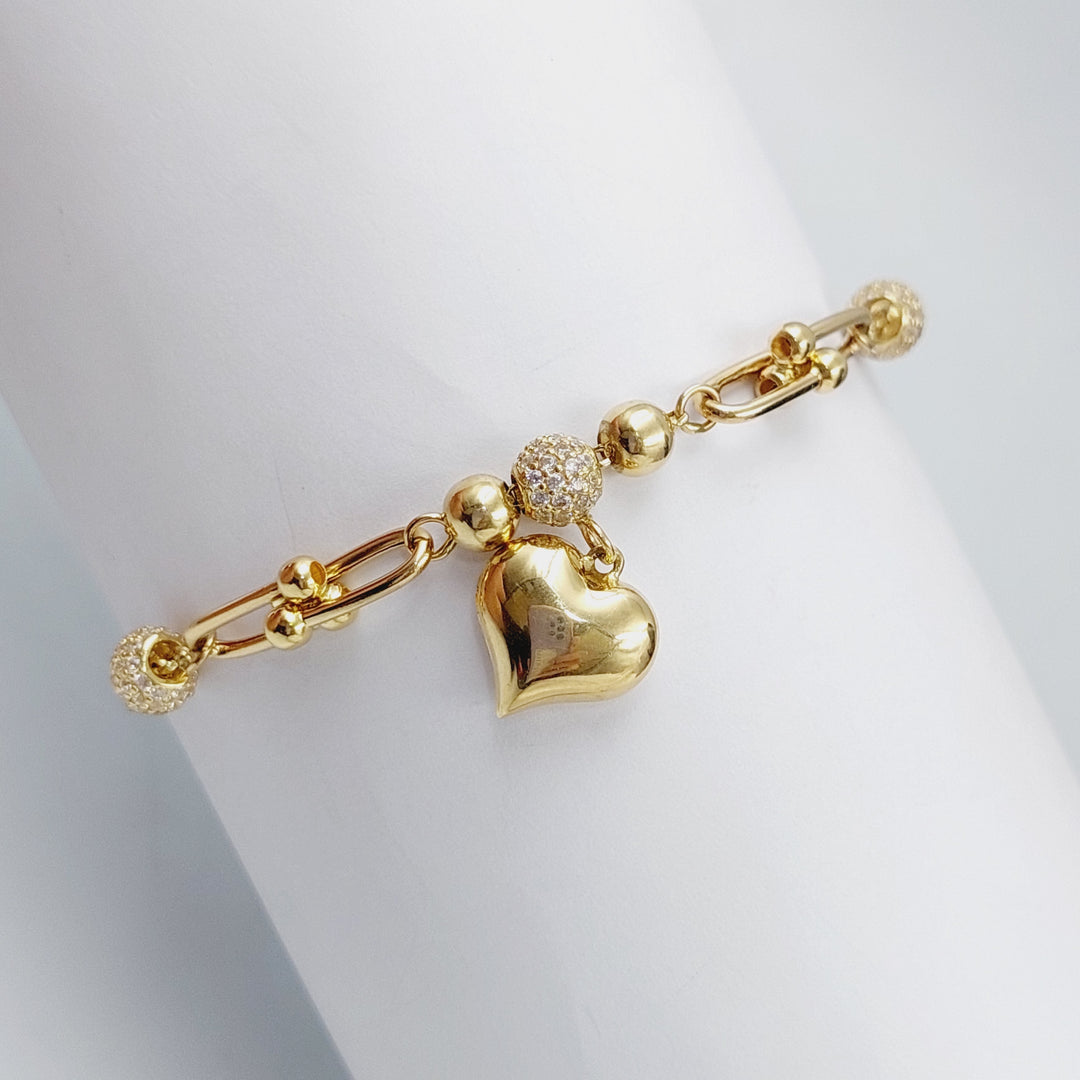 18K Gold Fancy Heart Bracelet by Saeed Jewelry - Image 5