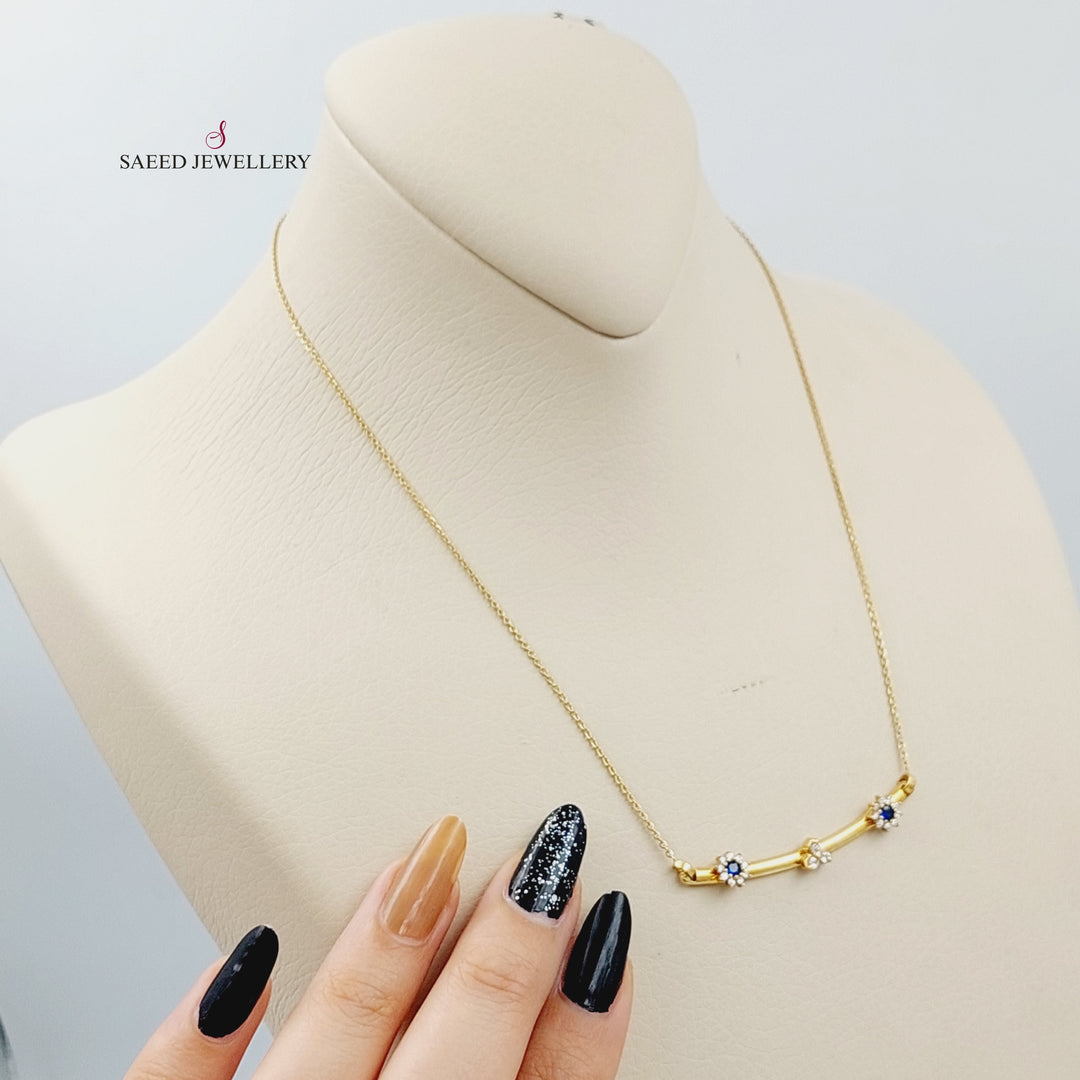 18K Gold Fancy Zirconia Necklace by Saeed Jewelry - Image 3