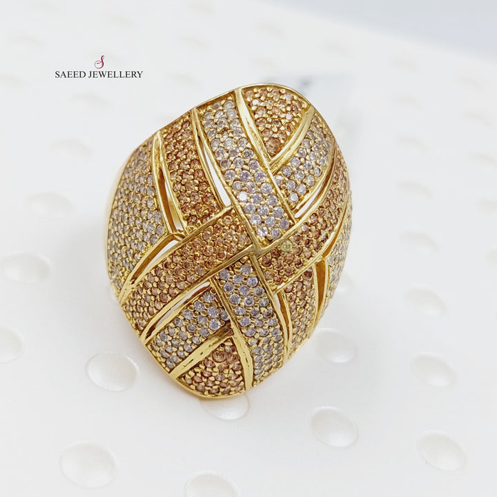 18K Gold Fancy Zirconia Ring by Saeed Jewelry - Image 3