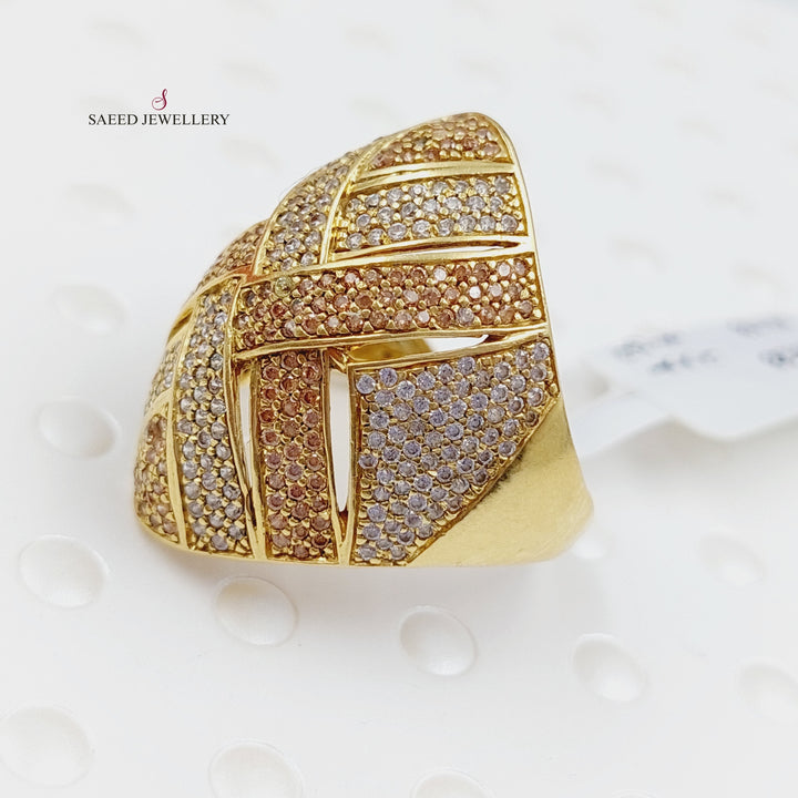 18K Gold Fancy Zirconia Ring by Saeed Jewelry - Image 4