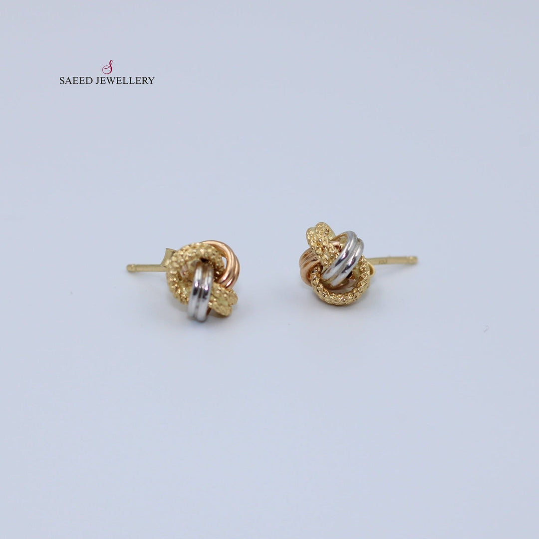 18K Gold Fancy screw Earrings by Saeed Jewelry - Image 1