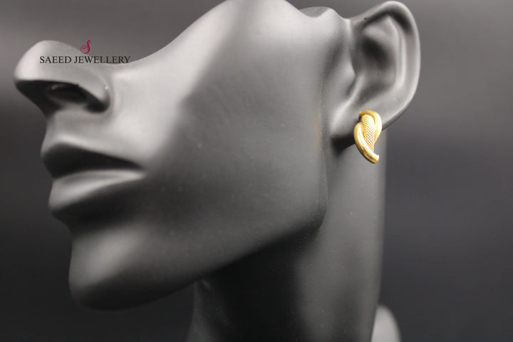 18K Gold Fancy screw Earrings by Saeed Jewelry - Image 5