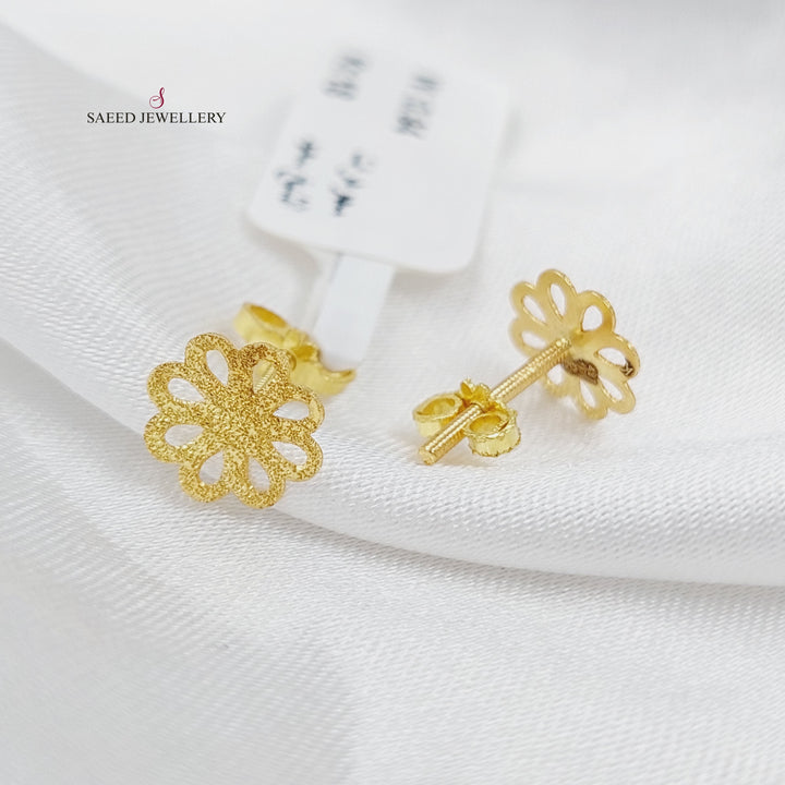 18K Gold Flower Earrings by Saeed Jewelry - Image 4