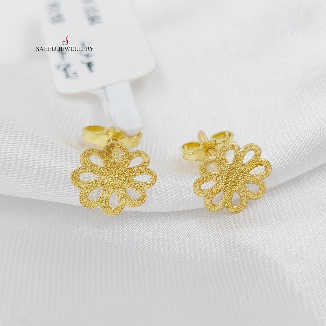 18K Gold Flower Earrings by Saeed Jewelry - Image 1