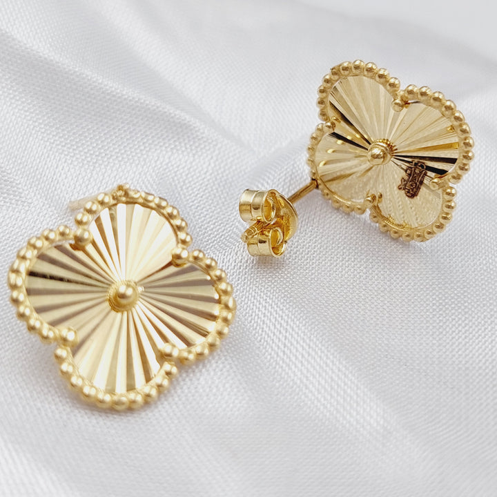 18K Gold 18K Screw Clover Earrings by Saeed Jewelry - Image 4