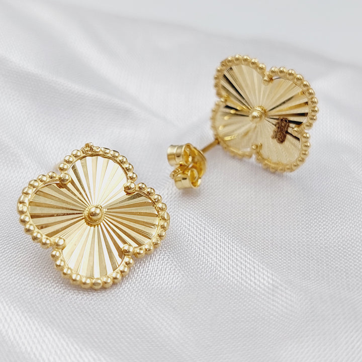 18K Gold 18K Screw Clover Earrings by Saeed Jewelry - Image 1