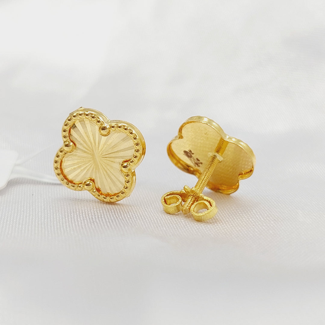 18K Gold Clover Earrings by Saeed Jewelry - Image 4