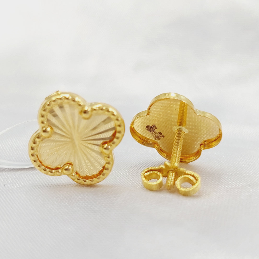 18K Gold Clover Earrings by Saeed Jewelry - Image 5