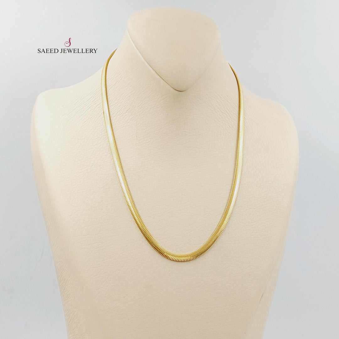 18K Gold Flat Chain 45cm | 17.7" by Saeed Jewelry - Image 1