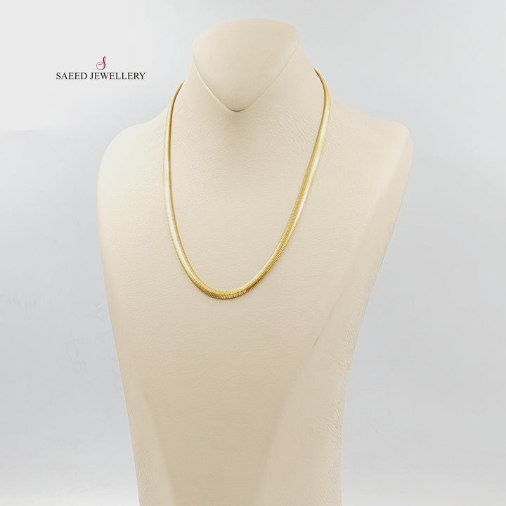 18K Gold Flat Chain 45cm | 17.7" by Saeed Jewelry - Image 3